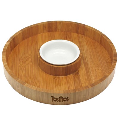 Gourmet Bamboo 2-Piece Chip & Dip Tray