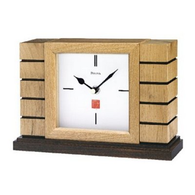 Bulova Usonian II Natural Solid Wood Frank Lloyd Wright Mantel Clock