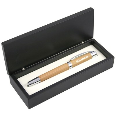 Bamboo Finish Roller Ball Pen