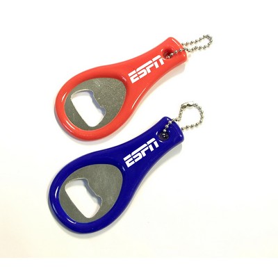 Tennis Racquet Aluminum Bottle Opener w/Key Chain