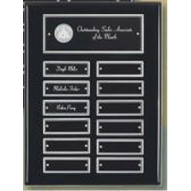 Ebony Perpetual Plaque w/ 12 Screw Mounted Plates (9"x12")