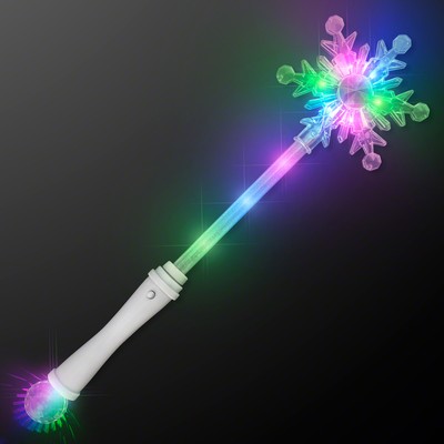 LED Snowflake Rainbow Party Wands - BLANK