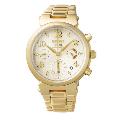 Seiko Women's Gold-Tone Solar Chronograph Watch