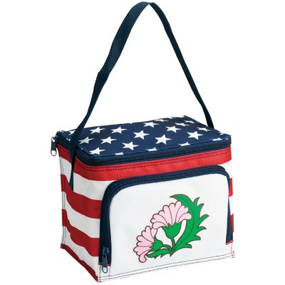 Patriot Polyester Cooler Bag W/ Zipper Front Pocket