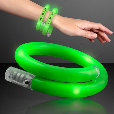 Green Flash LED Wrap-Around Tube Bracelet - Domestic Print