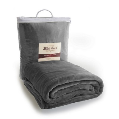 Cloud Mink Touch Throw Blanket (Overseas) - Charcoal Gray