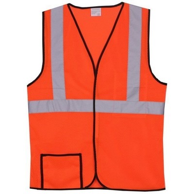 Mesh Orange Single Stripe Safety Vest (2X-Large/3X-Large)