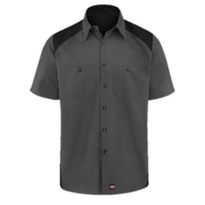 Red Kap™ Men's Short Sleeve Motorsports Shirt - Charcoal Gray/Black