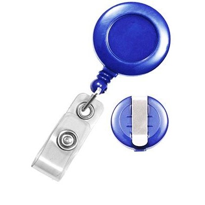 Blank Royal Round Retractable Badge Reel