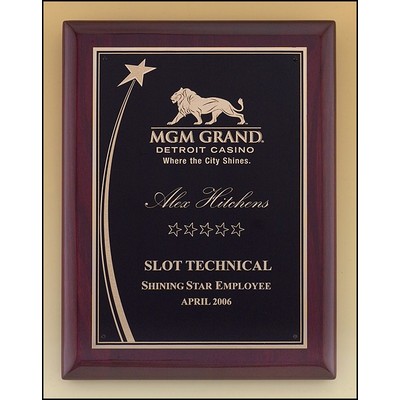 Rosewood Plaque with Shooting Star Plate 8" x 10 1/2"