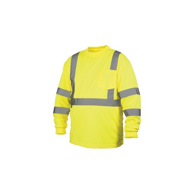 Pyramex Lumen-X Hi Visibility Lime Green Long Sleeve T-Shirt