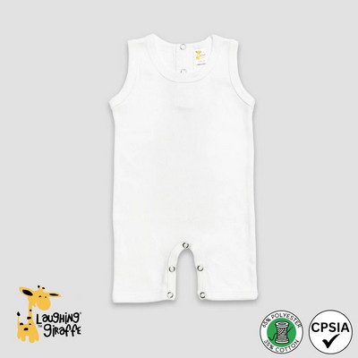 Baby Sleeveless Romper White 65% Polyester 35% Cotton- Laughing Giraffe®