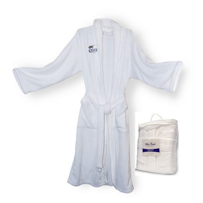 Mink Touch Luxury Robe 48"L -- White (Embroidered)