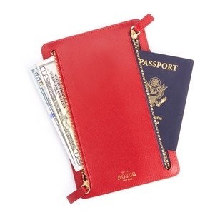 RFID Blocking Zippered Currency and Passport Travel Document Organizer Pouch