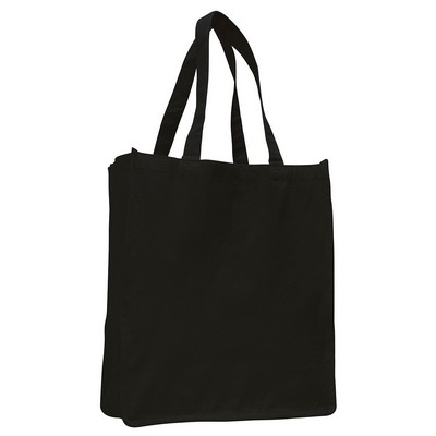 Q-Tees of California® Canvas Gusset Shopper Tote (14"x17"x7")