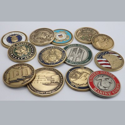 Die Struck Solid Brass Coin (1.75"x0.125")