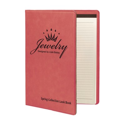 Leatherette Portfolio with Notepad (sml) - Pink