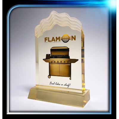 Executive Series Gold Waved Top Award w/Base (4"x6"x3/4")