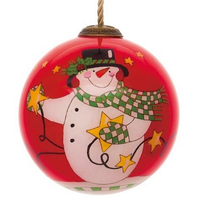 3" Twinkle Snowman Ball Glass Ornament - Complex Artwork