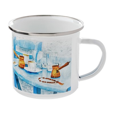 12 Oz. Camper Enamel Mug w/Full Color Sublimation