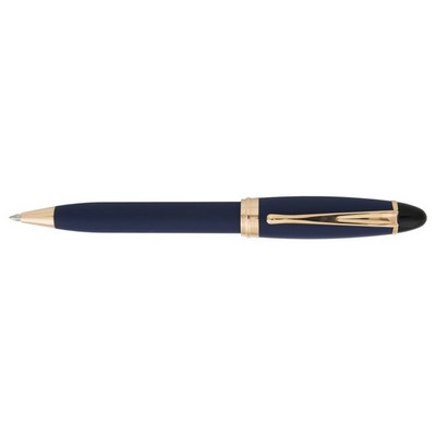 Luxury Line Aurora Ipsilon Satin Blue Ballpoint w/Rose Gold Trim Pen