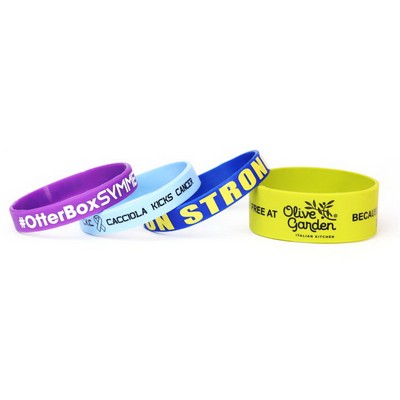 1/2" Silicone Wristband - Silk-Screened