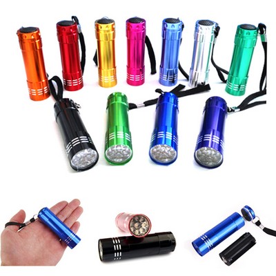 9 LED Mini Aluminum Flashlight