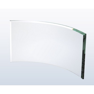 Jade Glass Beveled Crescent Award, Small (9"x5")