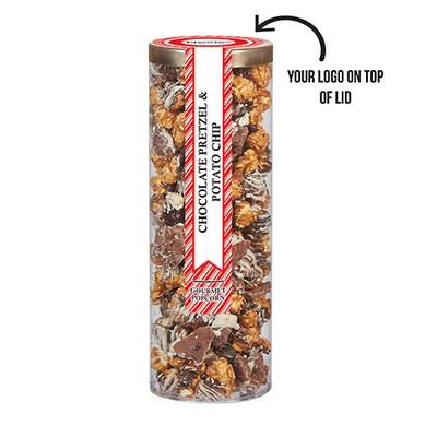 Executive Popcorn Tube - Chocolate Pretzel & Potato Chip Popcorn