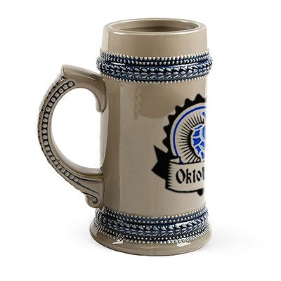 22 Oz. Gray Stein w/Blue Trim