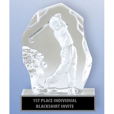 Crystal Ice Golf Award Series with Male Golf Drive, 4-1/2"x 6-3/4"