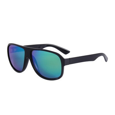 Sunglasses - Green Mirror Lenses - Black Frame