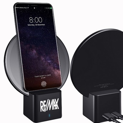 Round Wireless Charger Stand w/Night Light (Shorter Prod Time)