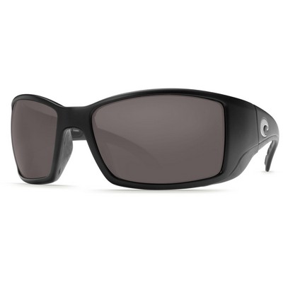 Costa® Del Mar Blackfin Polarized Sunglasses w/Shiny Black Frames & Gray Lenses