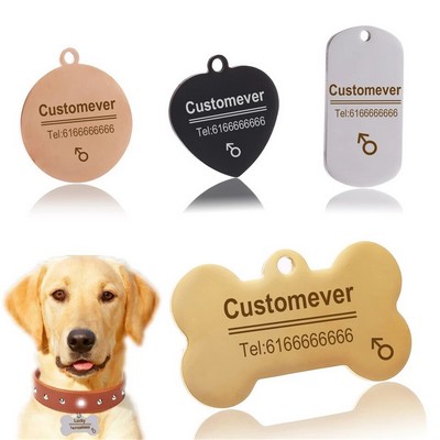 Aluminum Stainless Steel Dog ID Tag