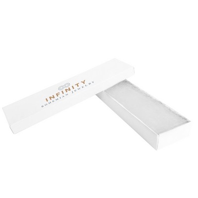 White Krome Recycled Kraft Jewelry Box (8"x2"x1")