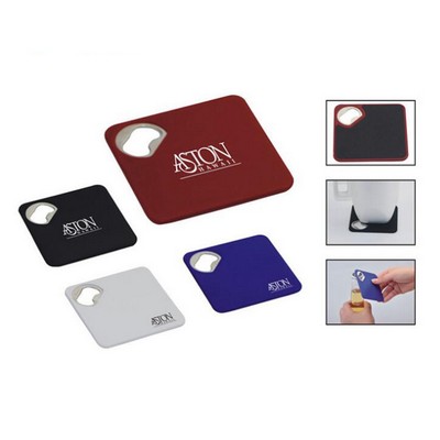 Square Non-Slip Coaster Bottle Opener