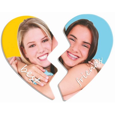 3.18" x 2.73" Gloss White Unisub Aluminum Sublimatable Two-Part Heart Magnet