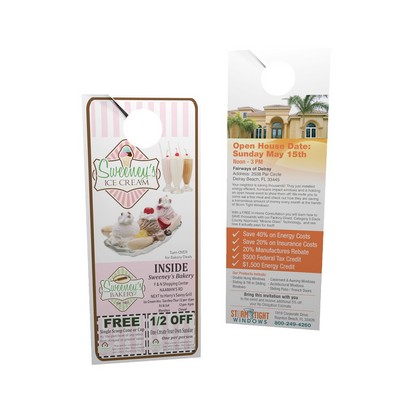 4.25" x 11" - Door Hangers/Knockers- Full Color - 14pt Cardstock UV