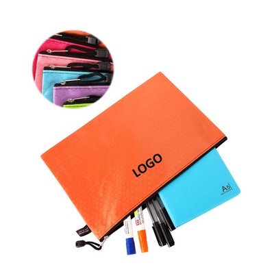 Portable Plastic Waterproof Zipper File Bag