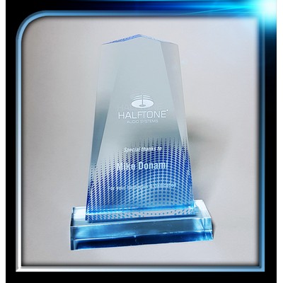 Blue Executive Acrylic Award 4 3/8" x 7" x 3/4" with base