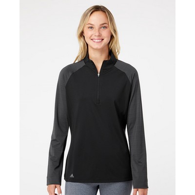 Adidas® Women's Stripe Block Quarter Zip Pullover