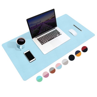 Customized Dual-Sided Desk Pad Waterproof Protector Leather Writing Mat Mouse Pad Placemat 24"*12"