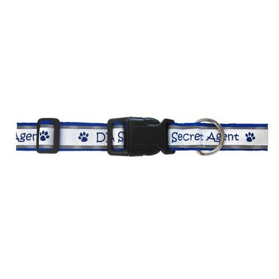 1" Woven Reflective Pet Collar w/ Nickel-Plated Hardware - "Elite" Weave