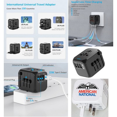 Kidder iBank® World Travel Adapter for 150 countries