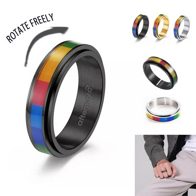 Titanium Stainless Steel Anxiety Ring