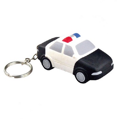 Police Car Shaped Stress Ball w/Keychain