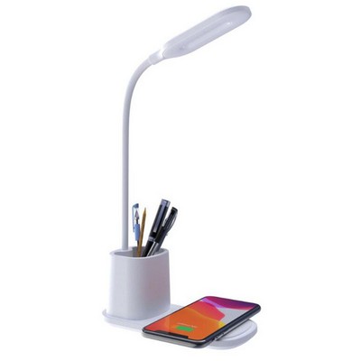 3Level Brightness LED Desk Wireless Charger Lamp with Pen Holder