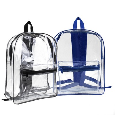 Clear PVC Backpack 15" H