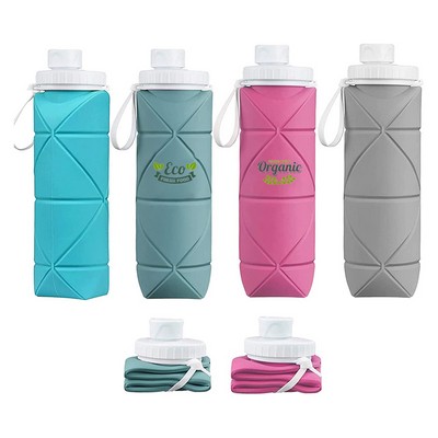 20oz Leakproof Silicone Collapsible Water Bottles